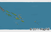 Satellite 3D Map of Solomon Islands, desaturated, land only