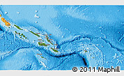 Satellite 3D Map of Solomon Islands, political outside