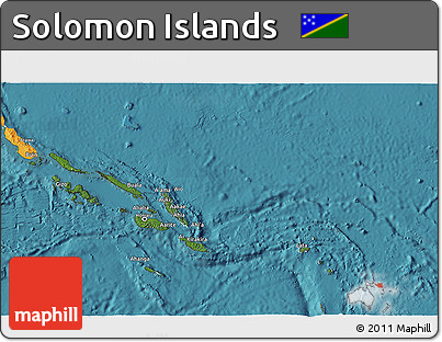 Satellite 3D Map of Solomon Islands, political outside, satellite sea