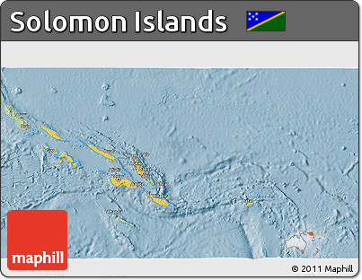 Savanna Style 3D Map of Solomon Islands