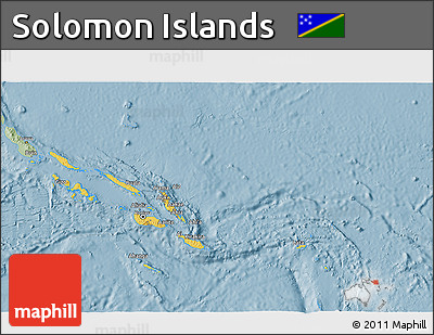 Savanna Style 3D Map of Solomon Islands