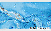 Shaded Relief 3D Map of Solomon Islands, darken, desaturated, land only