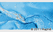 Shaded Relief 3D Map of Solomon Islands, desaturated, land only