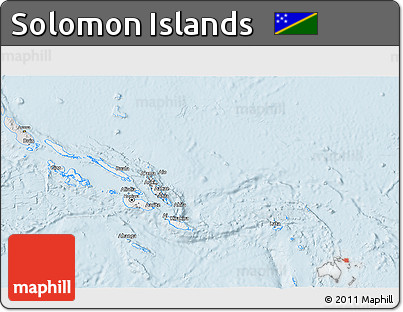 Silver Style 3D Map of Solomon Islands