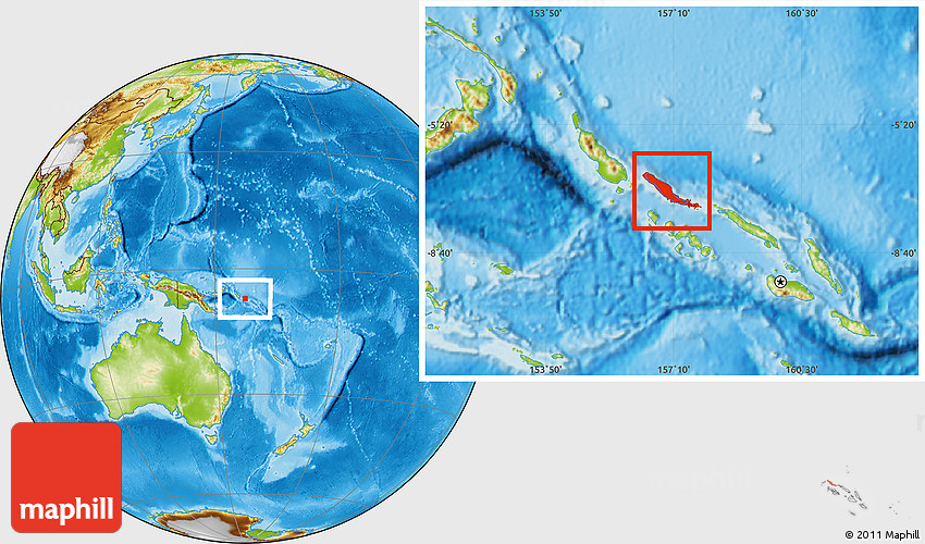 Physical Location Map of Choiseul
