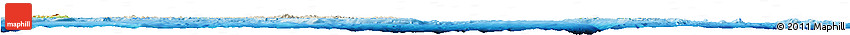 Shaded Relief Horizon Map of Solomon Islands, physical outside