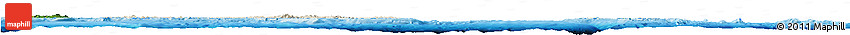 Shaded Relief Horizon Map of Solomon Islands, satellite outside, shaded relief sea