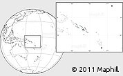 Gray Location Map of Solomon Islands, blank outside