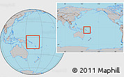 Gray Location Map of Solomon Islands, within the entire continent