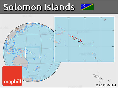 Gray Location Map of Solomon Islands