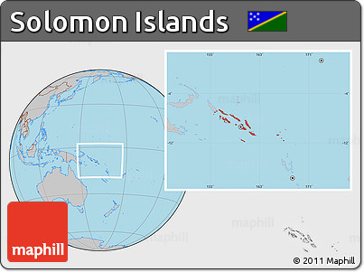 Gray Location Map of Solomon Islands