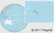 Gray Location Map of Solomon Islands, highlighted continent