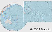 Gray Location Map of Solomon Islands, lighten, desaturated, land only, hill shading