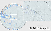 Gray Location Map of Solomon Islands, lighten, hill shading