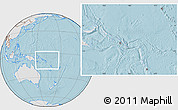 Gray Location Map of Solomon Islands, lighten, land only, hill shading