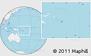 Gray Location Map of Solomon Islands, lighten, land only