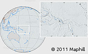 Gray Location Map of Solomon Islands, lighten, semi-desaturated, hill shading