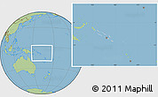 Gray Location Map of Solomon Islands, savanna style outside