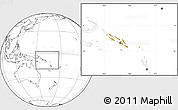 Political Location Map of Solomon Islands, blank outside