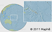 Political Location Map of Solomon Islands, savanna style outside, hill shading