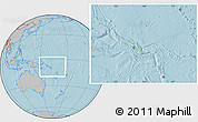 Savanna Style Location Map of Solomon Islands, gray outside, hill shading outside