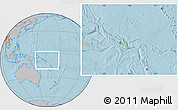 Savanna Style Location Map of Solomon Islands, gray outside, hill shading