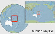 Savanna Style Location Map of Solomon Islands, highlighted continent, within the entire continent, hill shading