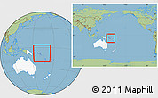 Savanna Style Location Map of Solomon Islands, highlighted continent, within the entire continent