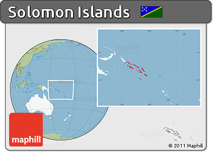 Savanna Style Location Map of Solomon Islands, highlighted continent