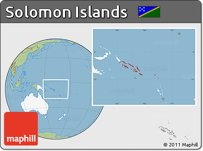 Savanna Style Location Map of Solomon Islands, highlighted continent