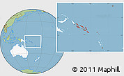 Savanna Style Location Map of Solomon Islands, highlighted continent