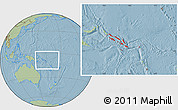 Savanna Style Location Map of Solomon Islands, hill shading