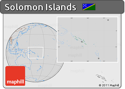 Savanna Style Location Map of Solomon Islands, lighten, desaturated