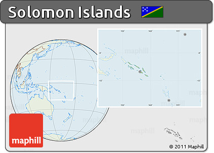 Savanna Style Location Map of Solomon Islands, lighten