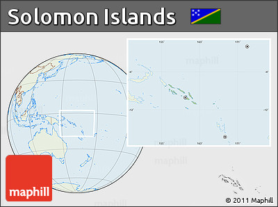 Savanna Style Location Map of Solomon Islands, lighten
