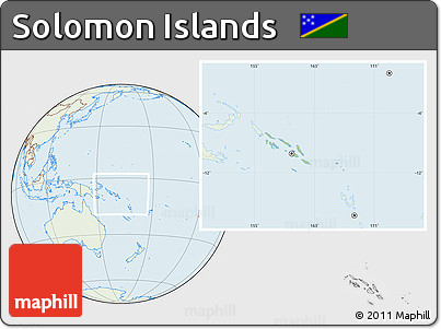 Savanna Style Location Map of Solomon Islands, lighten