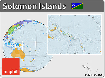 Savanna Style Location Map of Solomon Islands, political outside