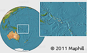 Savanna Style Location Map of Solomon Islands, satellite outside, hill shading
