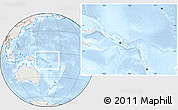 Shaded Relief Location Map of Solomon Islands, lighten