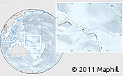 Shaded Relief Location Map of Solomon Islands, lighten, semi-desaturated