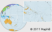 Shaded Relief Location Map of Solomon Islands, political outside