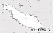 Silver Style Simple Map of Makira, cropped outside