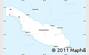 Silver Style Simple Map of Makira, single color outside