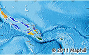 Flag Map of Solomon Islands, political shades outside