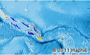 Flag Map of Solomon Islands, shaded relief outside, flag aligned to the middle