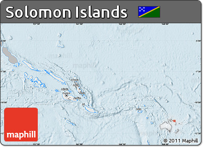 Gray Map of Solomon Islands, single color outside