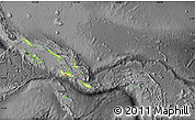 Physical Map of Solomon Islands, darken, desaturated