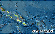 Physical Map of Solomon Islands, darken