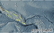Physical Map of Solomon Islands, darken, semi-desaturated