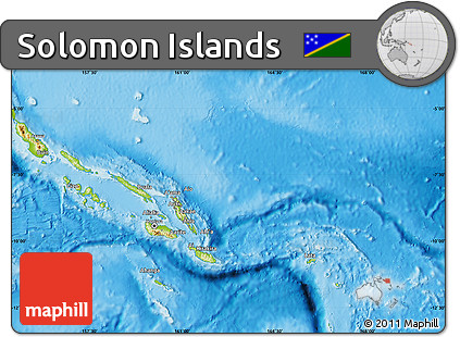 Physical Map of Solomon Islands